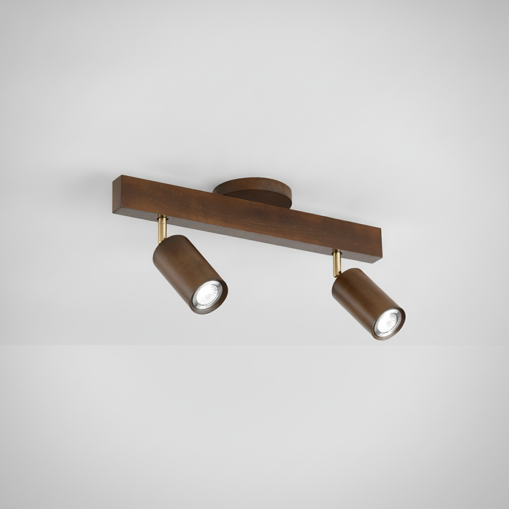 Plafonnier Spot Orientable en Bois