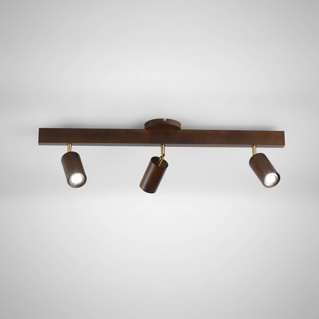 Plafonnier Spot Orientable en Bois