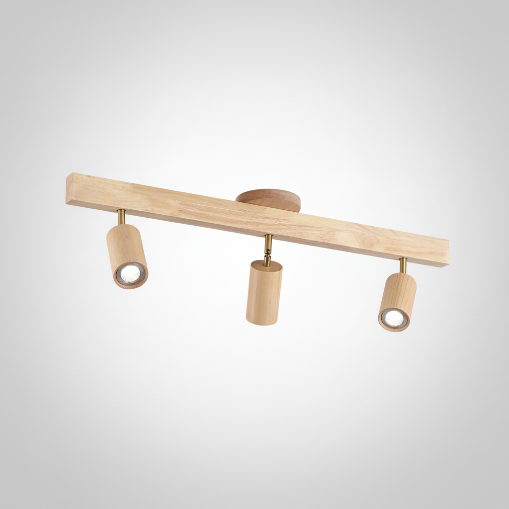 Plafonnier Spot Orientable en Bois