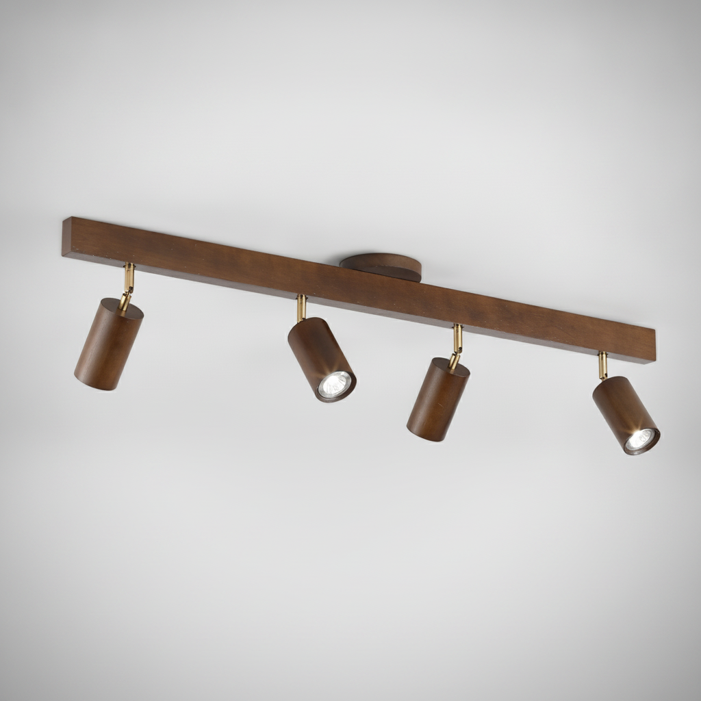 Plafonnier Spot Orientable en Bois