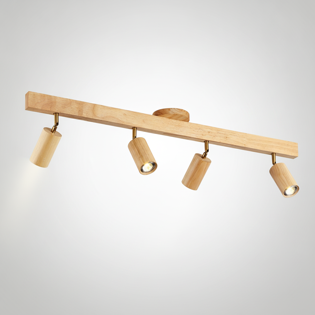 Plafonnier Spot Orientable en Bois