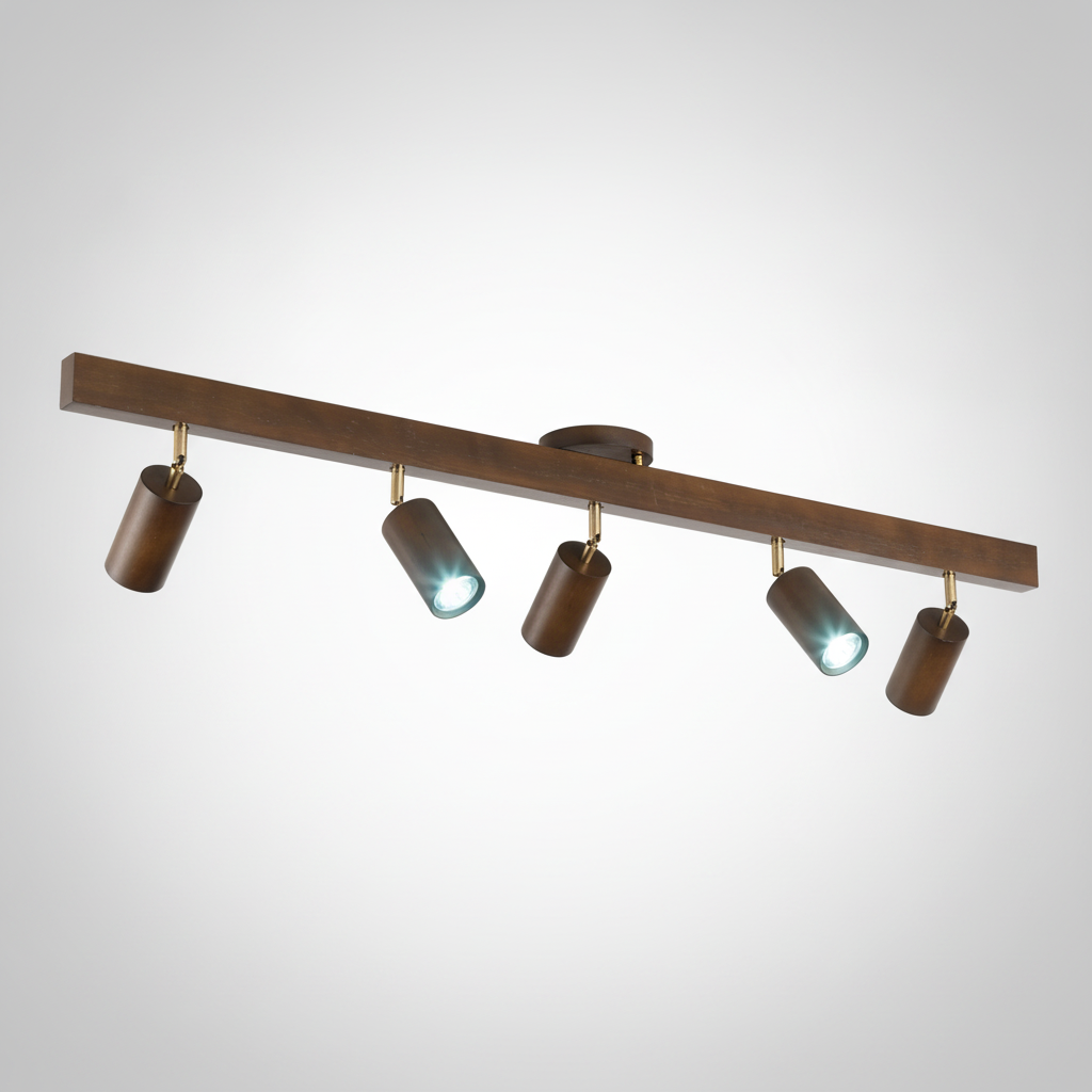 Plafonnier Spot Orientable en Bois