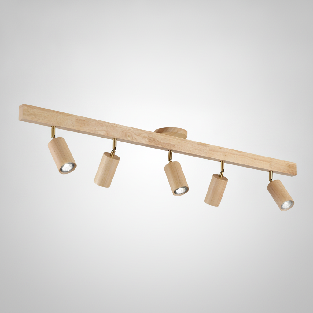 Plafonnier Spot Orientable en Bois