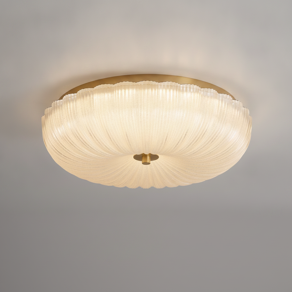 Plafonnier LED en Verre Ondulé