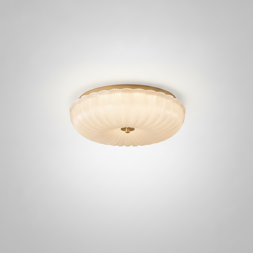 Plafonnier LED en Verre Ondulé