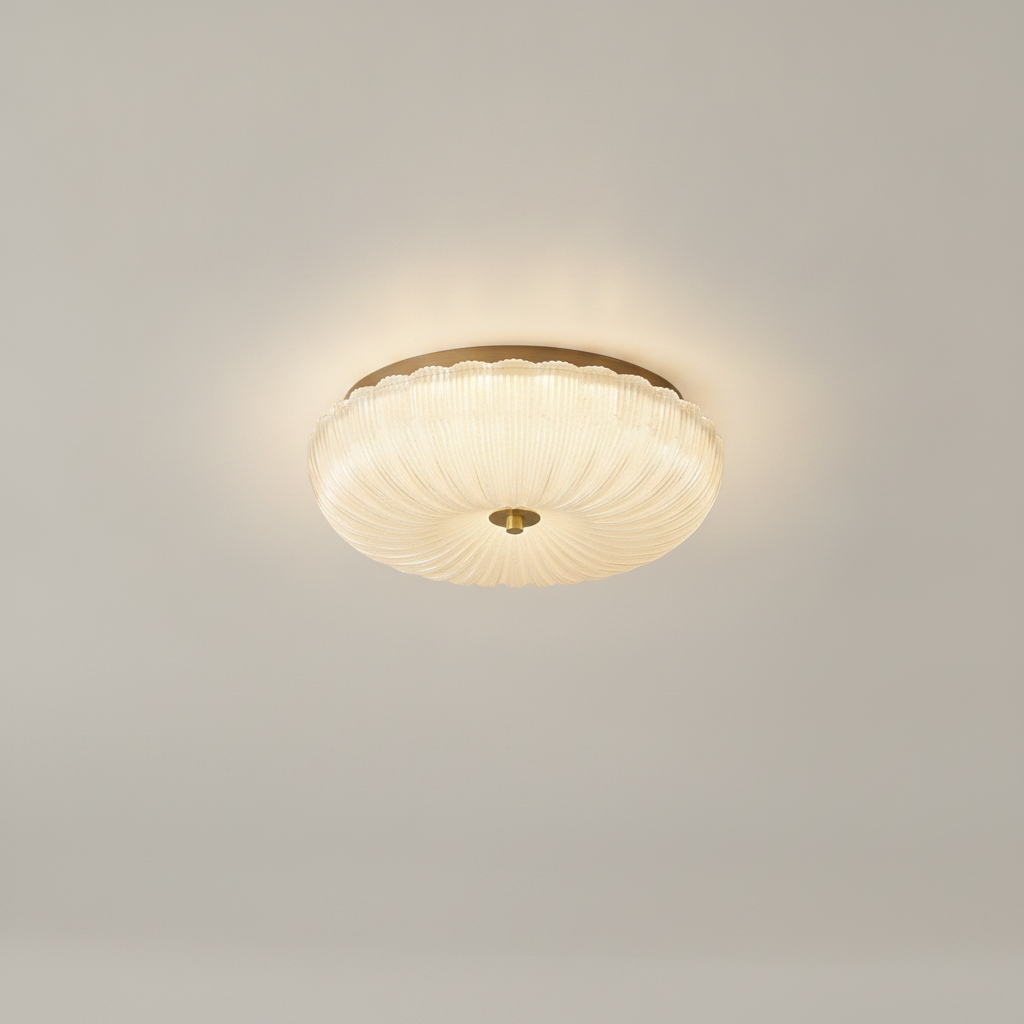 Plafonnier LED en Verre Ondulé