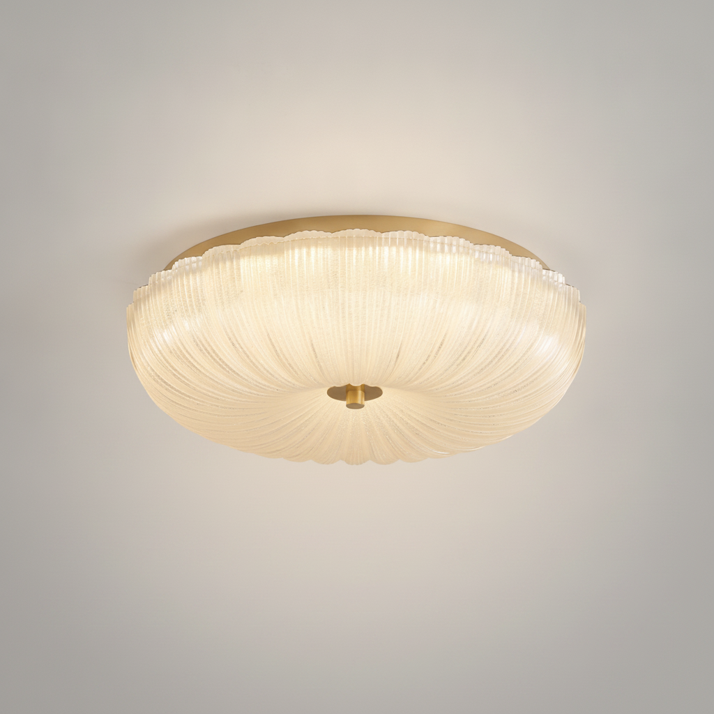 Plafonnier LED en Verre Ondulé